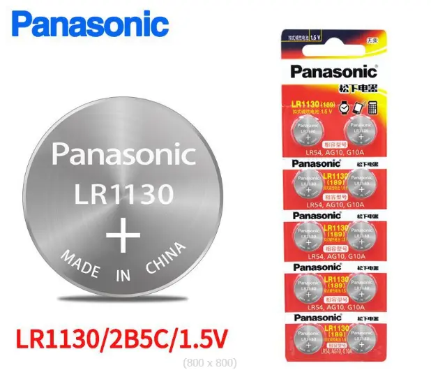 10 x LR1130 Genuine Panasonic 0%Hg 1.5V/2B5C/189 Alkaline Battery  AU STOCK