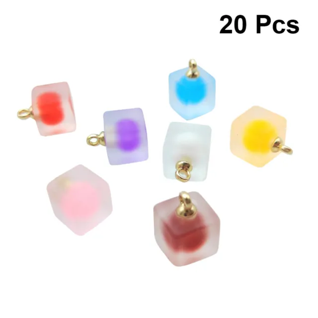 Charm Stoppers Bracelets Mini Acrylic Frosted Square Beads Charm Scattered Beads