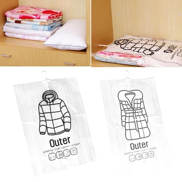 Bolsa de almacenamiento ordenada bolsa de vacío cortinas material PA y PE almohadas edredones