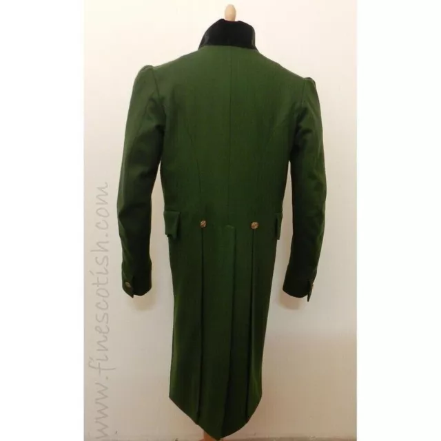 Nuovo cappotto da uomo stile militare Regency lana verde su misura 3