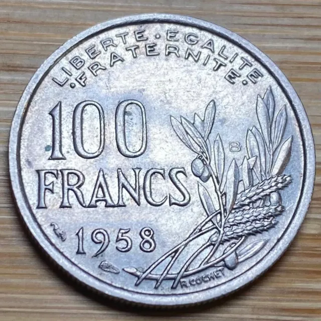 Piece De 100 Francs Cochet 1958 B (1217) Très Belle Cote.