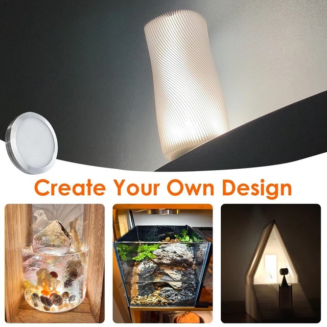 SINGLE UNDER CABINET LED Puck Lights Plug In, 3D Printer LED Lamp Kit ...