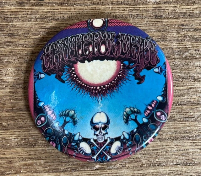 💥WOW! Grateful Dead 1983 AOXOMOXOA Pin Button Rick Griffin 1969 Poster Art