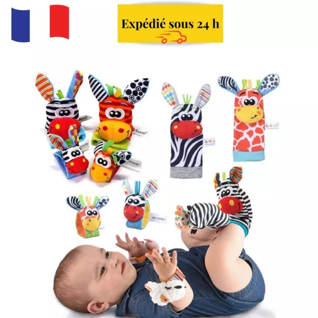  Hochets de bébé, Hochets  4 pièces, Jouets bébé, 