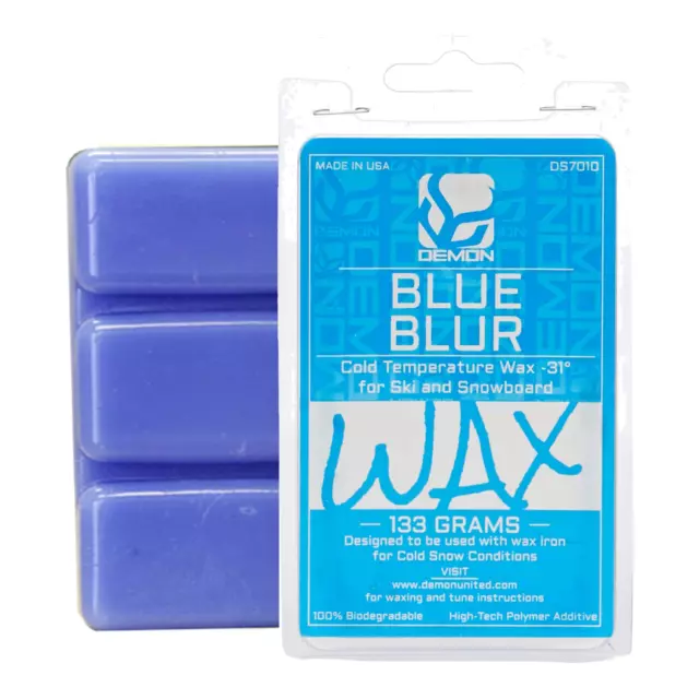 Demon Blue Blur Cold Temp Hot Iron On Ski Snowboard Wax DS7010 - 133G