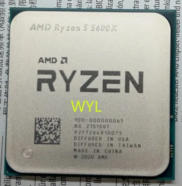 AMD RYZEN 5 5600X R5-5600X CPU Processor 3.7-4.6GHz 6CORE 12Thr Socket ...