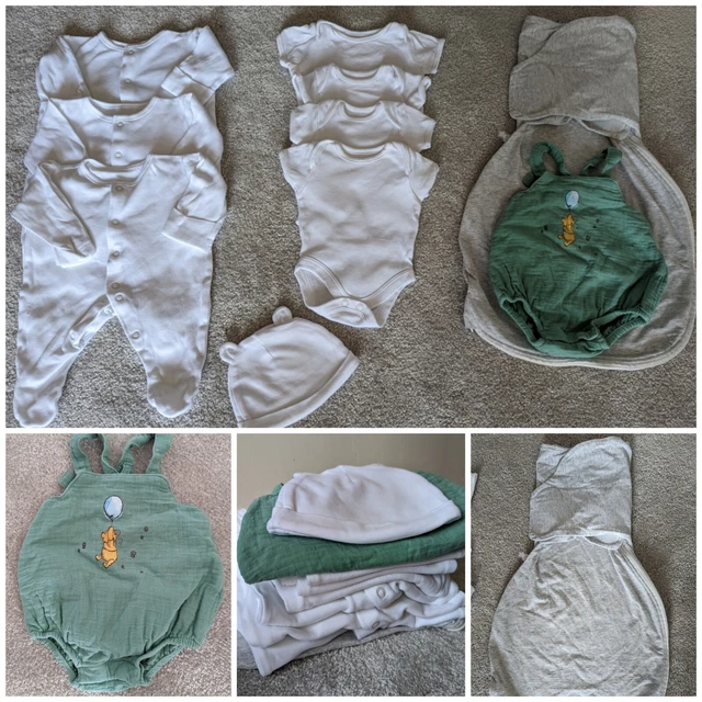 Newborn/ 0-1 / 0-3 / Gender Neutral / Unisex / Baby Clothes Bundle 3