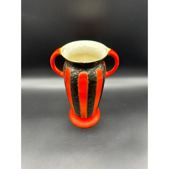 Antique Ditmar Urbach Vase Alienware Czechoslovakia Art Deco Vintage Red Black