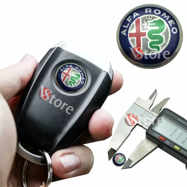 2 Logo Chiave 11mm Telecomando Per Alfa Romeo Fregio Stemma Verde Adesivo Badge