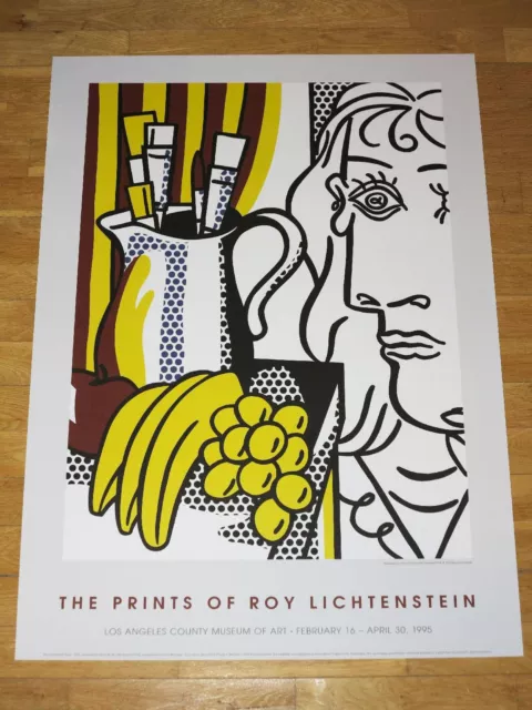 ROY LICHTENSTEIN POSTER " STILL LIFE WITH PICASSO " POP ART EXHIBITION in MINT