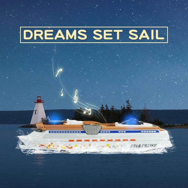 Ashata Jouet de bateau électrique Éclairage de Navire, Jouet de Bateau Transparent avec une