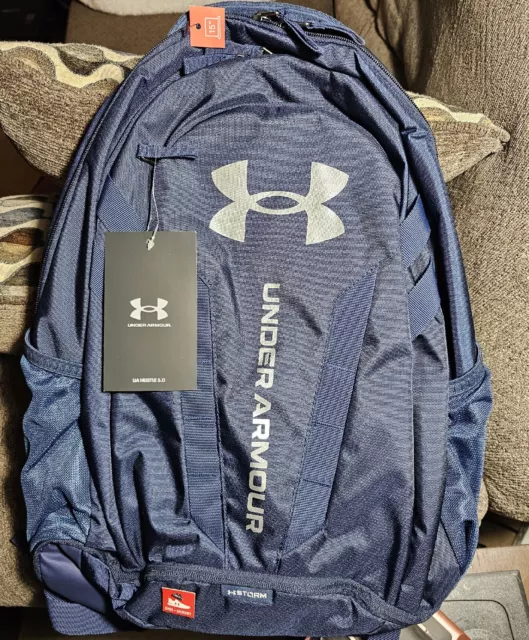 2022 Under Armour UA Storm Hustle 5.0 Backpack Back Pack Book Bag - Navy