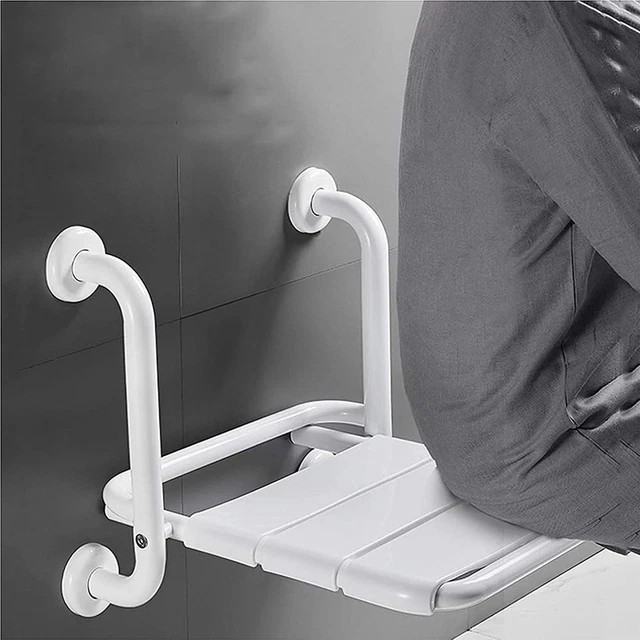 Sedile per Doccia a Parete, 2 in 1 Sedia Da Doccia Pieghevole Antiscivolo Con Br