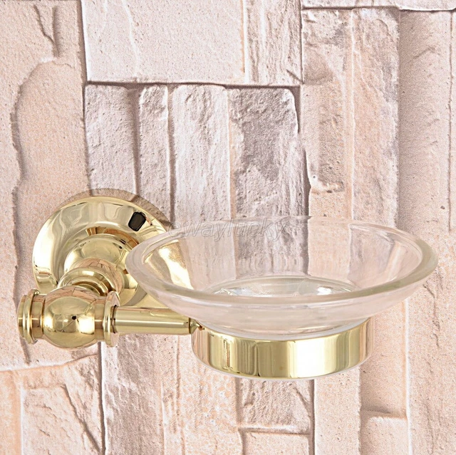 Gold Color Brass Bathroom Accessory Wall Mounted Soap Dish Holder wbaa305