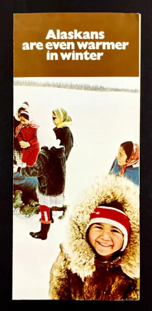 1974 Alaska Winter Tourist Recreation Vtg Travel Brochure Arctic Christmas AK