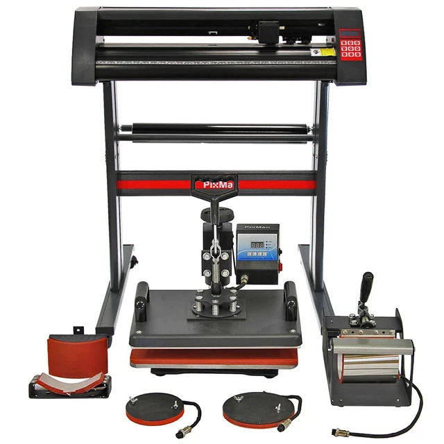 Vinyl Cutter Plotter Heat Press 5in1 T-Shirt Cap Vinyl Transfer SignCut Package