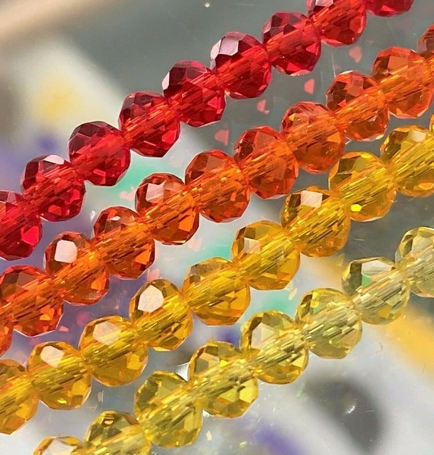 2/4mm Rot Mix Glasperlen 400Stück Facettierte Kristall |DIY Schmuck Set Basteln
