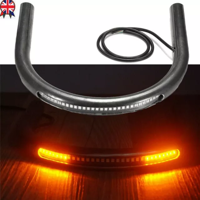 12tube Cafe Racer Rear Frame Hoop Brat Seat Loop LED Light For Honda Suzuki