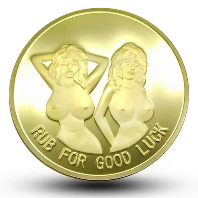 Pin Up Good Luck Heads Tails Token Challenge Coin Sexy Unique Gift For Men Women