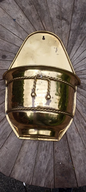 Vintage  Brass Wall Pocket With Tassel Design