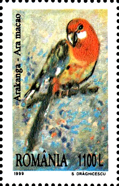 Rumänien postfrisch MNH Vogel Papagei Hellroter Ara Arakanga Wildtier exotisch
