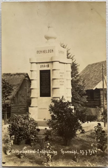 Orig. Foto AK, Kriegerdenkmal-Enthüllung Thammühl, Staré Splavy, Böhmen 1924