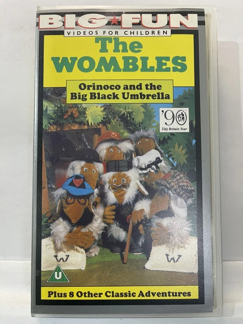 THE WOMBLES ORINOCO Big Black Umbrella VHS Video Vintage 1990 Children