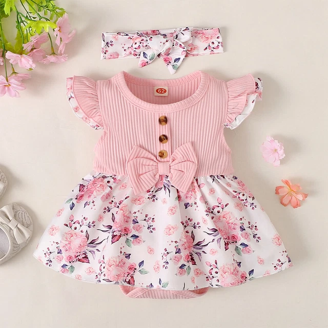 Abito con sospensione floreale neonata bambina vestiti neonato tuta
