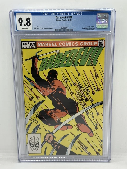 Daredevil #189 CGC 9.8 NM/MT White Pgs Death of Stick Frank Miller / Marvel 1982
