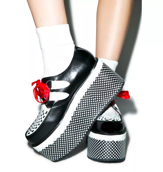 T.U.K. Tuk Shoes Creepers Hello Kitty Kawaii Japan Coquette Bow Y2K Size 9 US