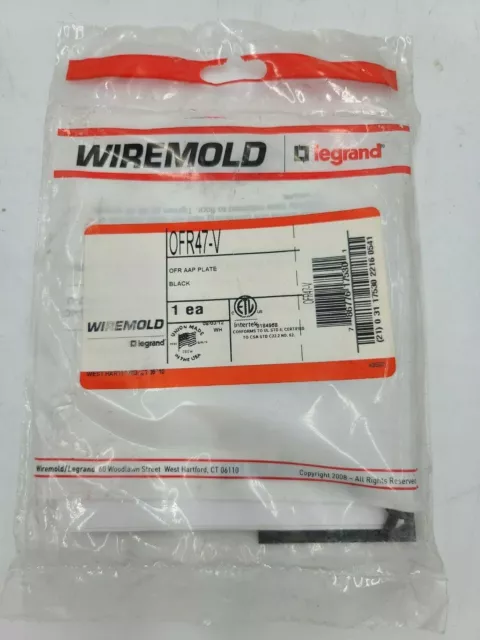 Wiremold Opening Device Plate Black 2 Gang Overflow  # OFR47-V