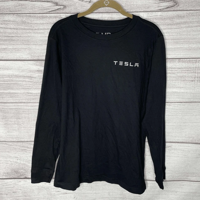Tesla Corporate 100% Cotton Black Long Sleeve Crew Neck Tee women’s size M
