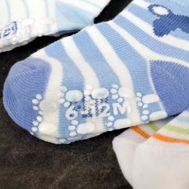 Baby, Kleinkind Jungen ABS Baumwollmischung rutschfeste Socken 3 Paar Größe 0-12 Monate 3