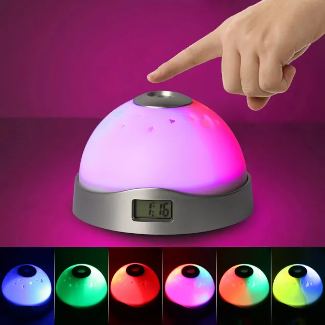 7 Color LED Changing Digital Snooze Alarm Clock With Time Projector Night Lamp 3