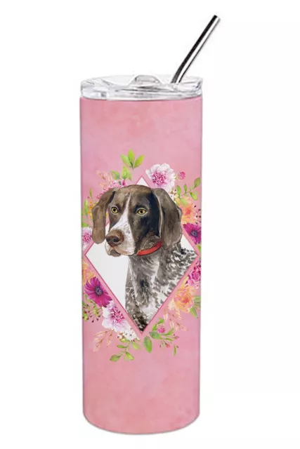 German Shorthaired Pointer Flowers Stainless Steel 20 oz Tumbler CK4157TBL20 New
