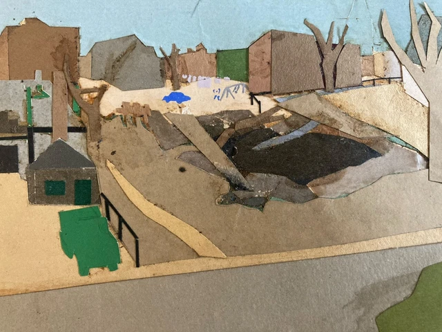 Collage Pop Art 1950 École Américaine Ancien A Identifier Tableau