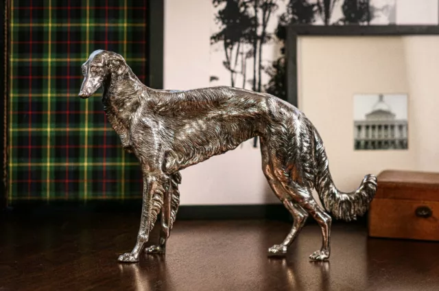 Rare Big Borzoi Russian Wolfhound Dog Antique Jennings Brothers Sculpture Statue