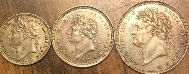 1823 George Iv Partial Maundy Set - Penny Twopence Threepence With Case 3