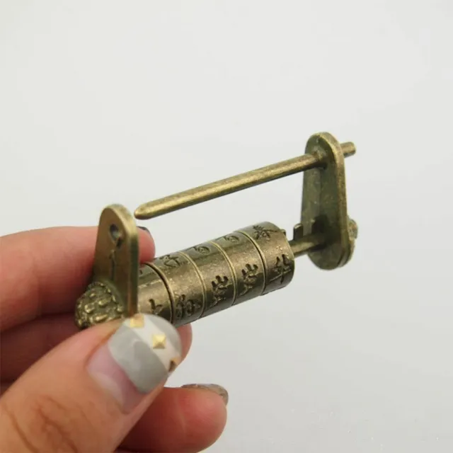 Vintage Old Style Chinese Brass Padlock Password Lock Antique Locks Locks