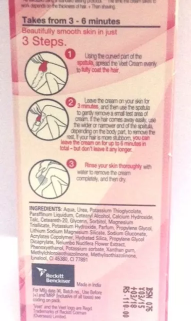 Veet Hair Removal Cream Silk & Fresh*Dry Skin* Sensitive Skin*Normal Skin 2