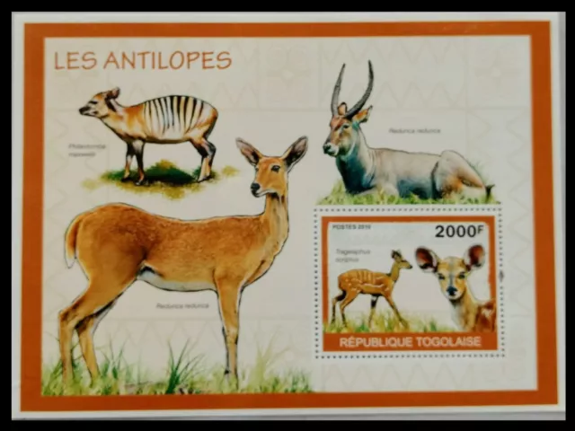 123. Togo 2010 Briefmarke M/S Antilopes, Animals. MNH