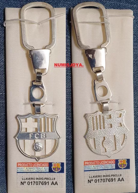 LLAVERO DE PLATA OFICIAL del FÚTBOL CLUB BARCELONA. PRODUCTO LICENCIADO.