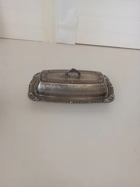 Antique Silver On Copper Butter Tray