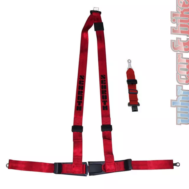 Schroth 10012 Statik Hosenträgergurt Rallye 3 ASM Gurt rot - schwarz links