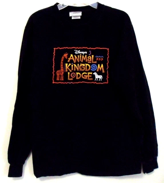 WALT DISNEY Black Animal Kingdom Lodge Long Sleeve T Shirt Size Small
