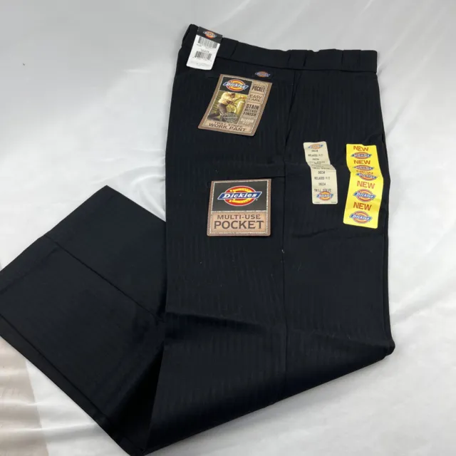 Dickies Relaxed Fit Twill Stripe Work Pants. Black. 36x34. New With Tags