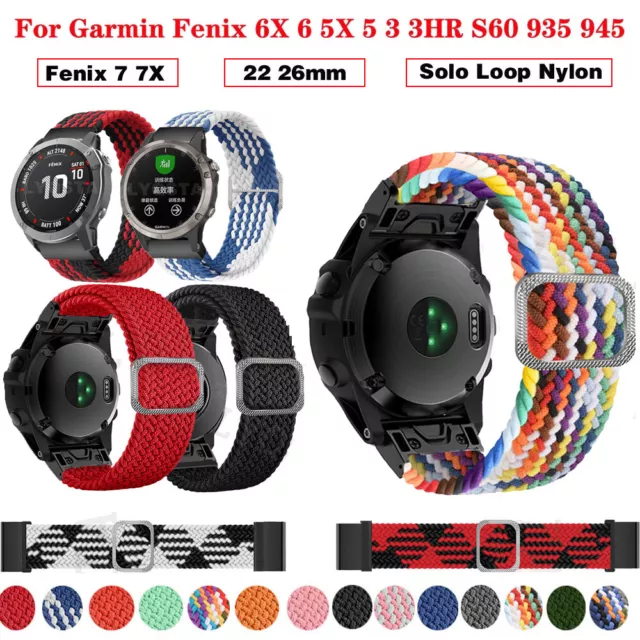 Quick Nylon Loop Strap Fr Garmin Fenix 7 7X Fenix 6 6X Pro 5 5X 3 3HR Watch Band