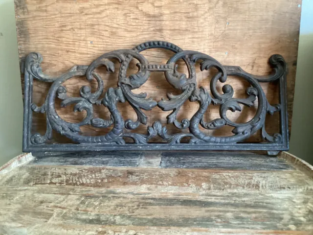 Architectural Salvage Antique GOTHIC Cast Iron Fireplace Grate GRIFFON DRAGONS