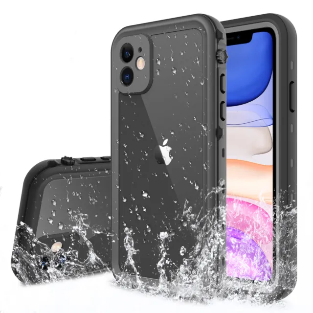 Black Cover For iPhone 11/Pro/Max Waterproof Snowproof Case W/ Screen Protector