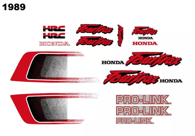 1989 Honda Trx250r original style decal set, trx 250r 250r decals graphics kit